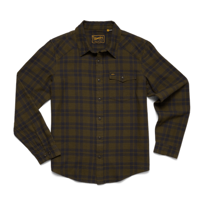 Howler Brothers La Grange Lightweight Flannel Howler Brothers Cohen Plaid: Dark Olive / XL Men's Long Sleeve Button Down Shirts Rivers and Glen Trading Co