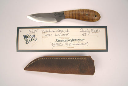 Woody Handmade Cutlery Ophidian Max EDC Woody Handmade Cutlery Curley Maple (1) Knives Rivers and Glen Trading Co