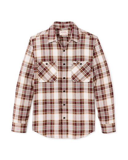 Filson Rangeland Flannel Shirt Filson Red/Brown/Cream Plaid / L Men's Long Sleeve Button Down Shirts Rivers and Glen Trading Co