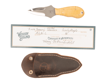 Woody Handmade Cutlery "King Jeremy" Oyster Shucker Woody Handmade Cutlery Curly Maple (6) Knives Rivers and Glen Trading Co
