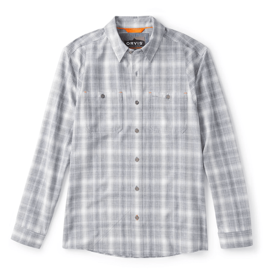 Orvis Tech Chambray Long-Sleeved Plaid Workshirt Orvis Men's Long Sleeve Button Down Shirts Rivers and Glen Trading Co