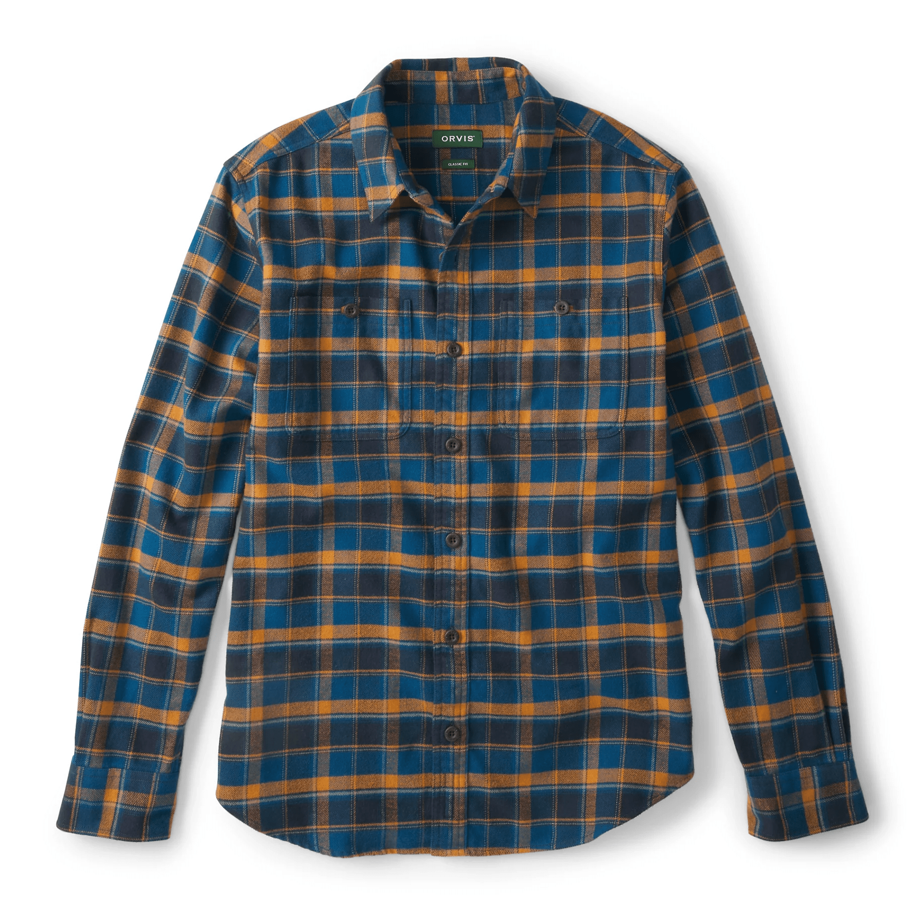 Orvis Men's Perfect Flannel Shirt Orvis Lakeside/Ginger / XXL Men's Long Sleeve Button Down Shirts Rivers and Glen Trading Co