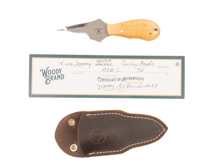 Woody Handmade Cutlery "King Jeremy" Oyster Shucker Woody Handmade Cutlery Curly Maple (15) Knives Rivers and Glen Trading Co