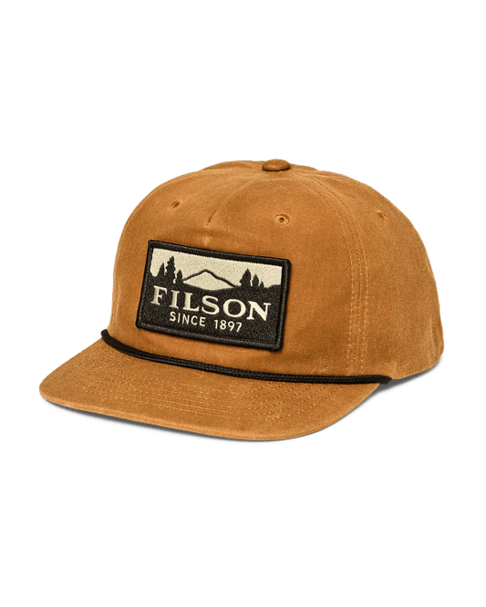 Filson Scenic Waxed Trucker Cap Filson Gold/Brown Headwear Rivers and Glen Trading Co