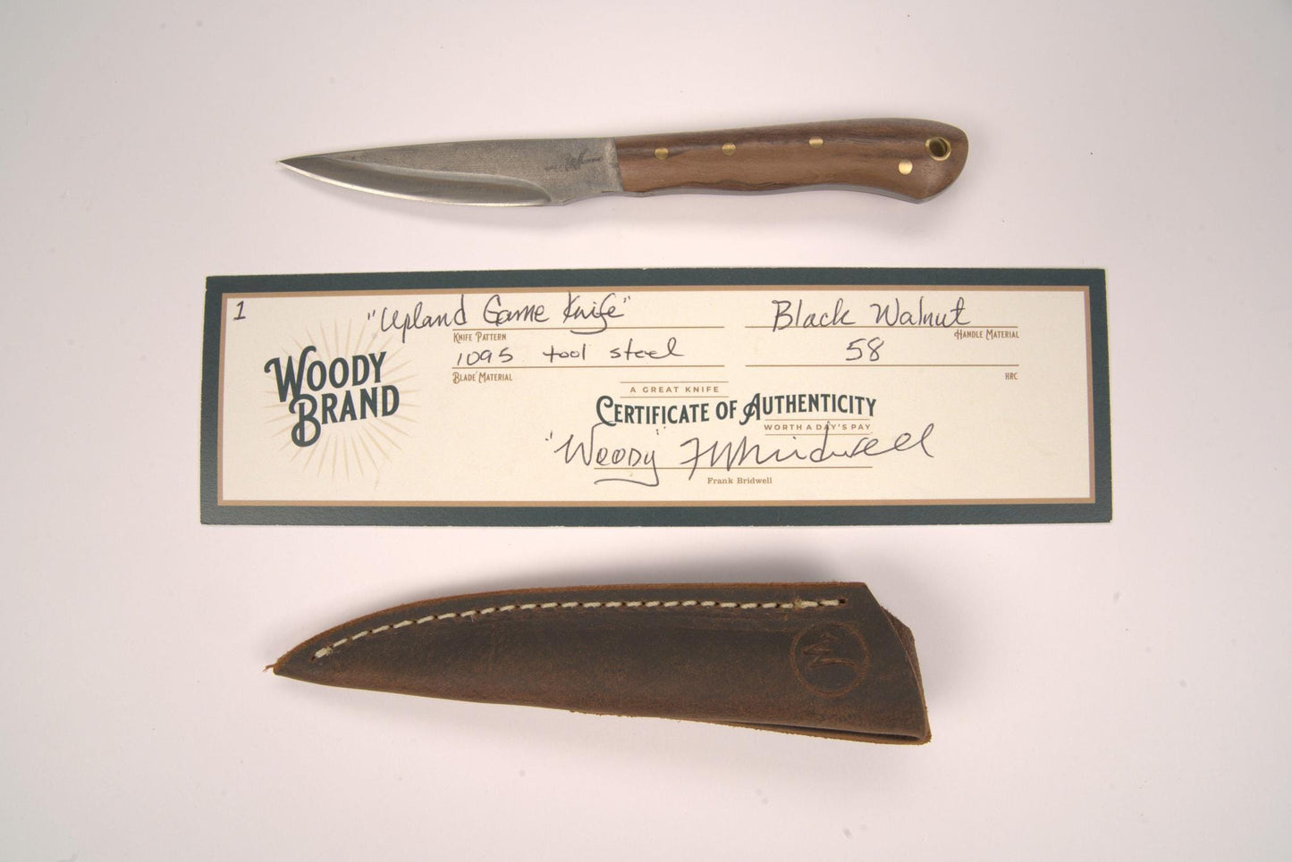 Woody Handmade Cutlery Upland Game Knife Woody Handmade Cutlery Black Walnut (1) Knives Rivers and Glen Trading Co