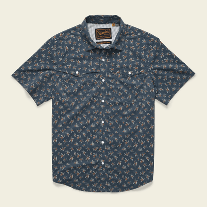 Howler Brothers Open Country Tech Shirt Howler Brothers Rancher Floral : Dark Slate / L Men's Short Sleeve Button Down Shirts Rivers and Glen Trading Co