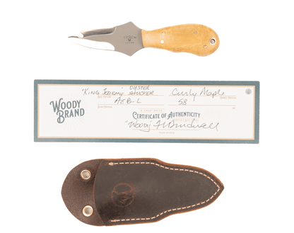 Woody Handmade Cutlery "King Jeremy" Oyster Shucker Woody Handmade Cutlery Curly Maple (16) Knives Rivers and Glen Trading Co