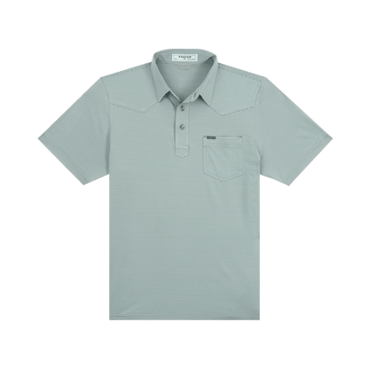 Poncho The Farm to Market Poncho Moss Green And White / M Men's Polo Rivers and Glen Trading Co