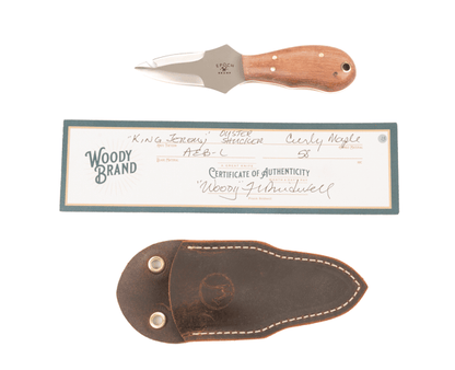 Woody Handmade Cutlery "King Jeremy" Oyster Shucker Woody Handmade Cutlery Curly Maple (13) Knives Rivers and Glen Trading Co