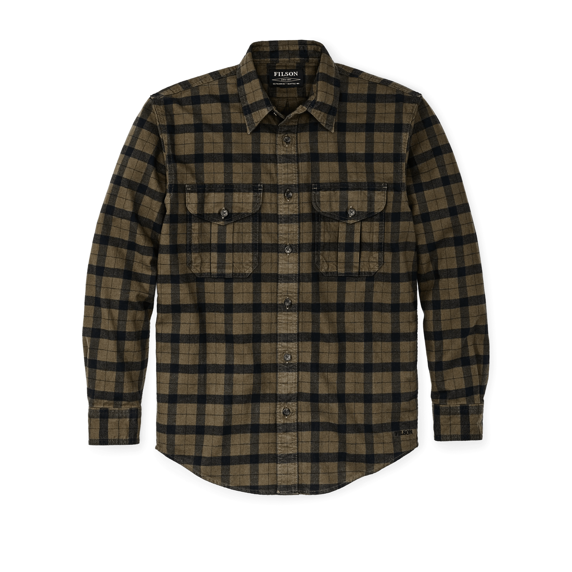 Filson Alaskan Guide Shirt Filson Otter Green/Black Plaid / L Men's Long Sleeve Button Down Shirts Rivers and Glen Trading Co