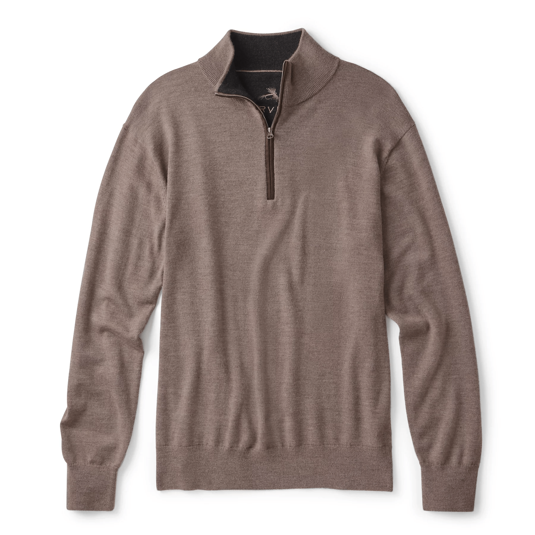 Orvis Merino Wool Quarter-Zip Sweater 2.0 Orvis Mushroom / M Men's Sweaters Rivers and Glen Trading Co