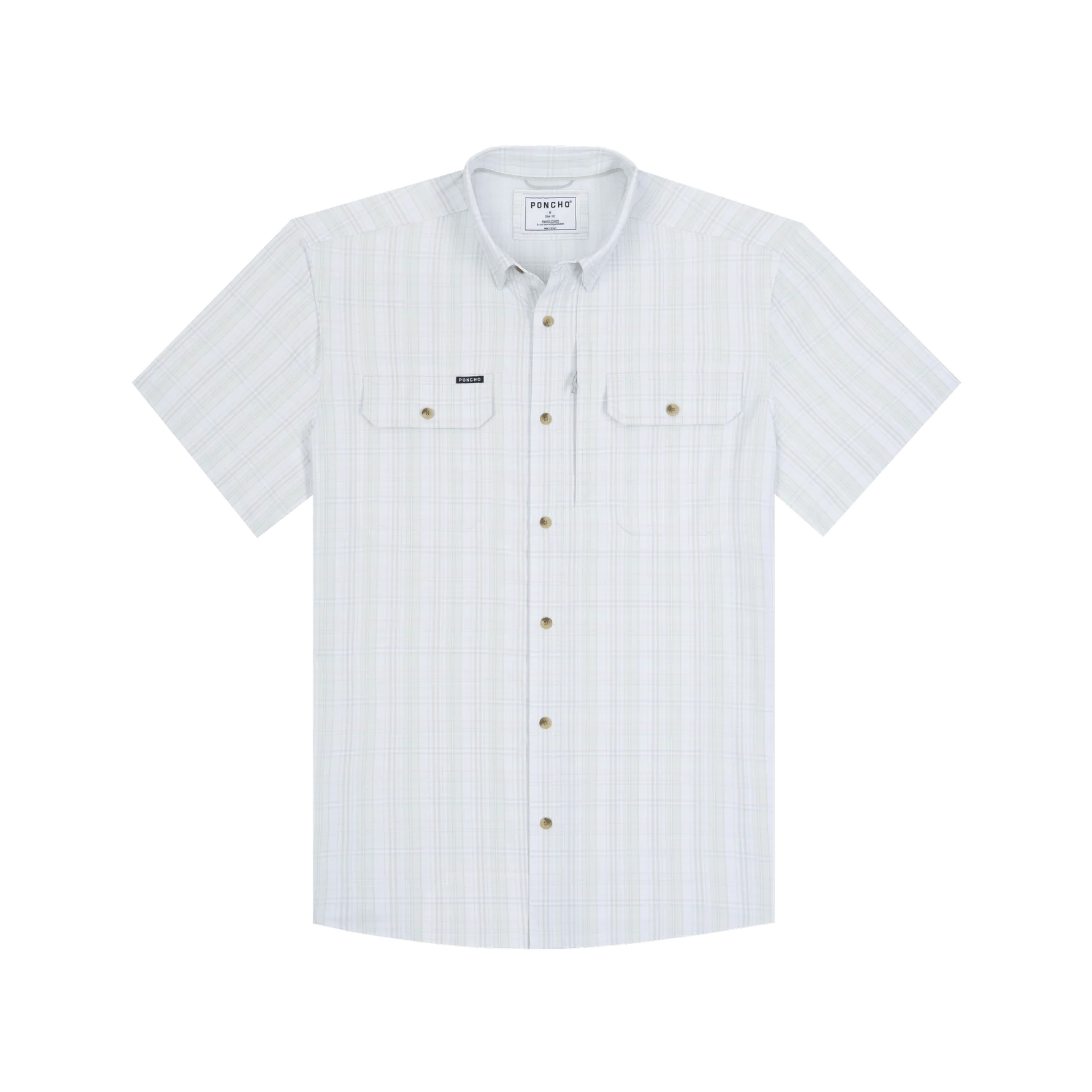 Poncho The Santa Rosa Poncho Light Grey and Green Plaid / XL Men's Short Sleeve Button Down Shirts Rivers and Glen Trading Co