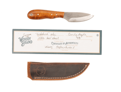 Woody Handmade Cutlery 7" Sidekick EDC Woody Handmade Cutlery Curly Maple (1) Knives Rivers and Glen Trading Co