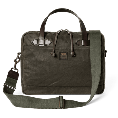 Filson Tin Cloth Compact Briefcase Filson Otter Green Luggage Rivers and Glen Trading Co