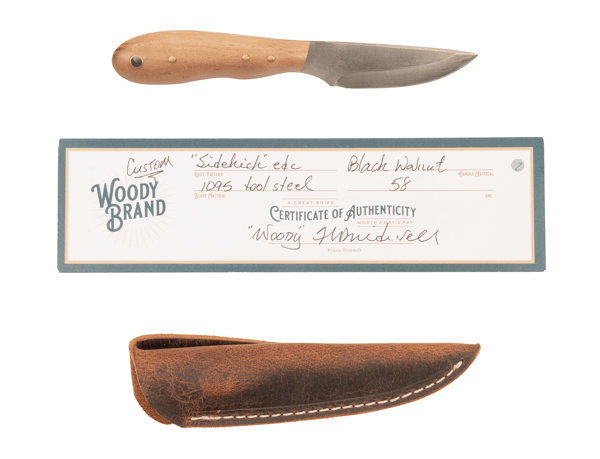 Woody Handmade Cutlery 7" Sidekick EDC Woody Handmade Cutlery Black Walnut (2) Knives Rivers and Glen Trading Co