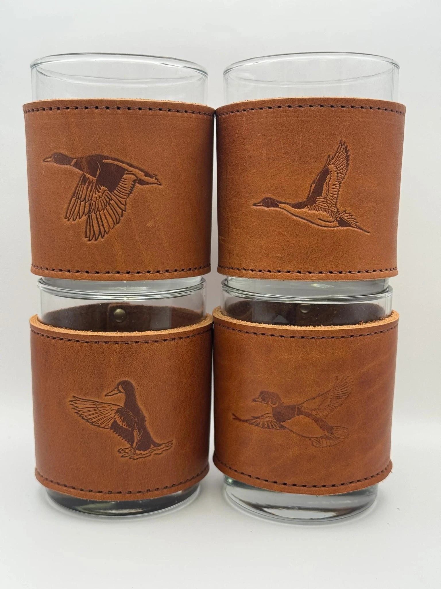 Woodley Co Rocks Glasses- Ducks Woodley Co Set of 4 Ducks Glassware Rivers and Glen Trading Co