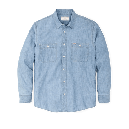 Filson Chambray CPO Shirt Filson Light Indigo / XL Men's Long Sleeve Button Down Shirts Rivers and Glen Trading Co