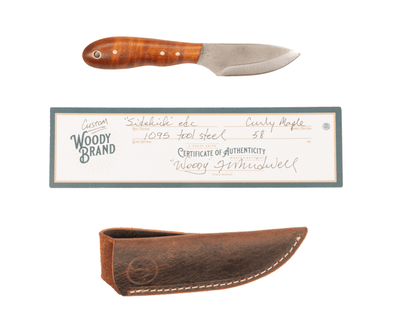 Woody Handmade Cutlery 7" Sidekick EDC Woody Handmade Cutlery Curly Maple (2) Knives Rivers and Glen Trading Co