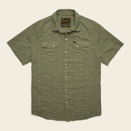 Howler Brothers H Bar B Snapshirt Howler Brothers Eyelet Stripe : Cadet / M Men's Short Sleeve Button Down Shirts Rivers and Glen Trading Co