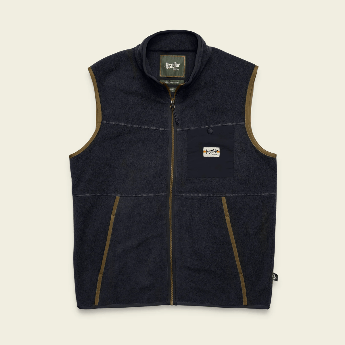 Howler Brothers Free Range Fleece Vest Howler Brothers Carbonite / XL Men's Vests Rivers and Glen Trading Co