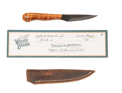 Woody Handmade Cutlery Upland Game Knife Woody Handmade Cutlery Curly Maple (7) Knives Rivers and Glen Trading Co