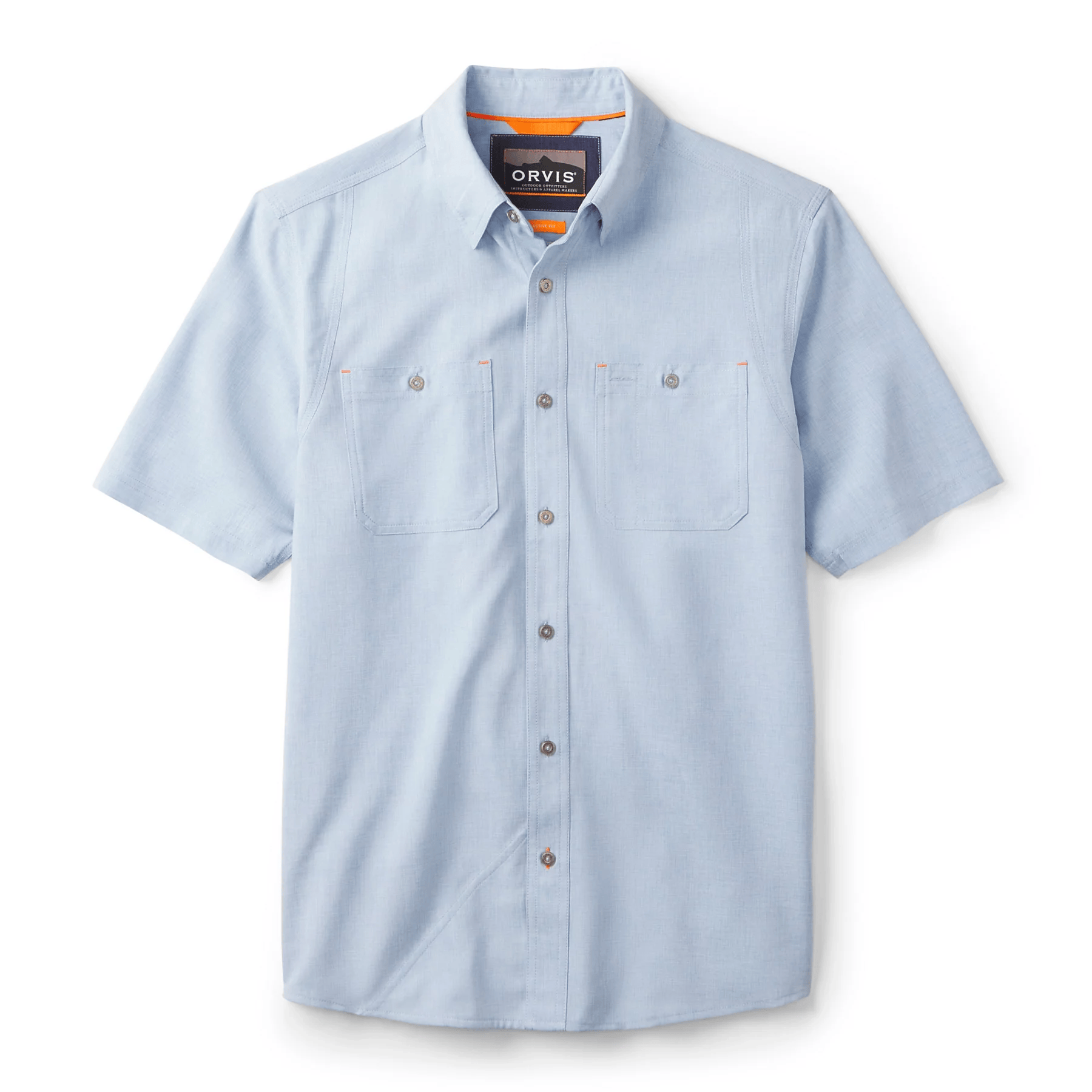 Orvis Tech Chambray Short-Sleeved Workshirt Orvis Men's Short Sleeve Button Down Shirts Rivers and Glen Trading Co