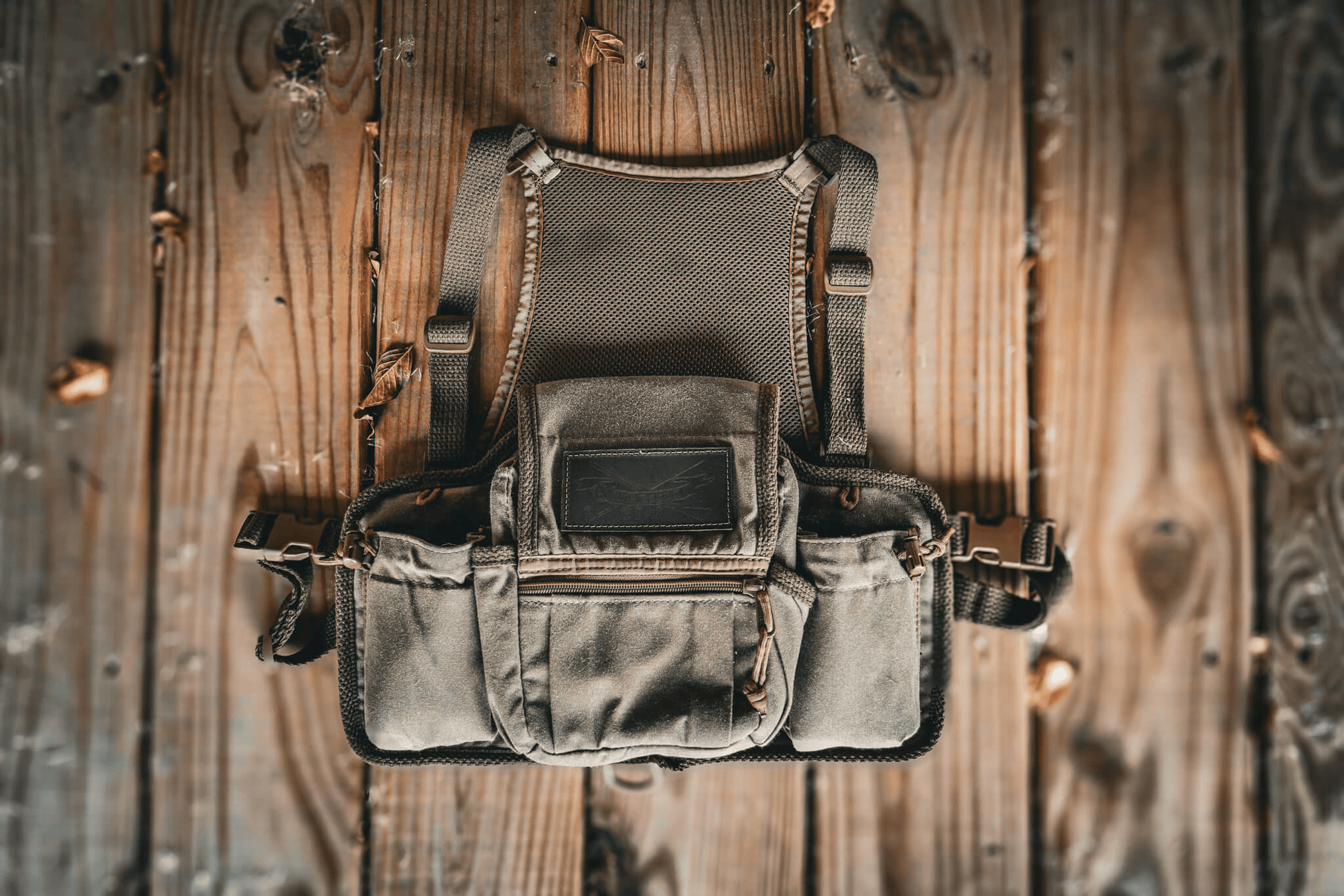Armageddon Gear Big Game Chest Rig Bino Harness Armageddon Gear Brown Waxed Men's Hunting Vests Rivers and Glen Trading Co