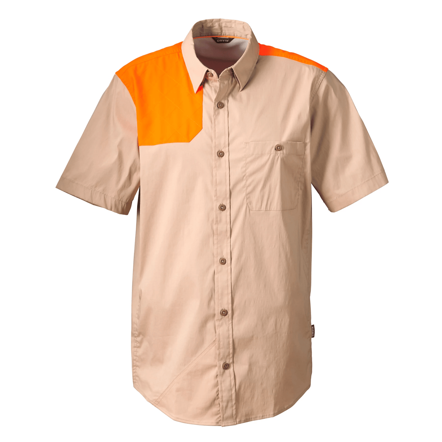 Orvis SS Featherweight Shooting Shirt (New) Orvis Sand/Blaze / M Men's Short Sleeve Shooting Shirts Rivers and Glen Trading Co
