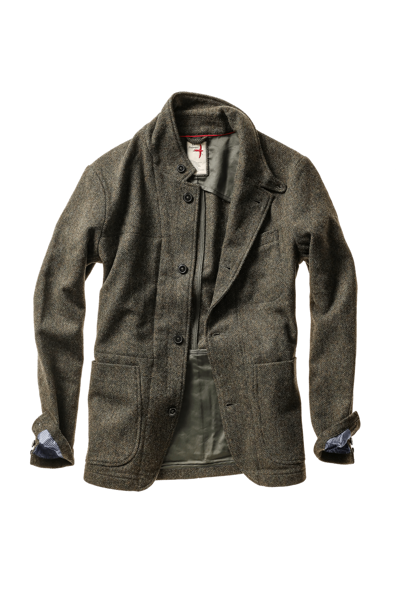 Relwen Heritage Trap Blazer Relwen Olive/Black Herringbone / MD Men's Blazers Rivers and Glen Trading Co