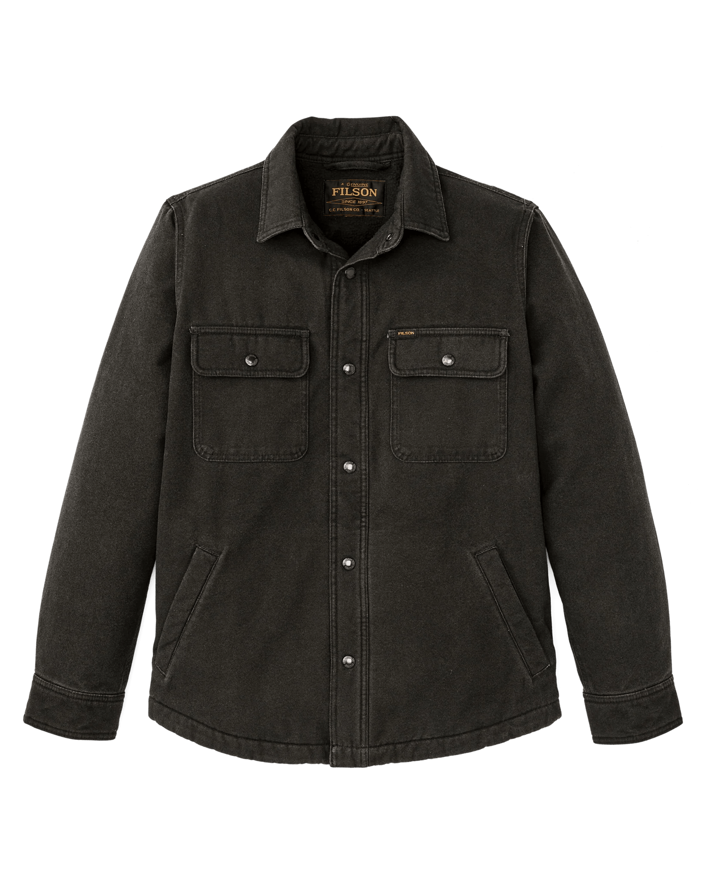 Filson Fleece Lined Jac-Shirt Filson Peat / L Men's Long Sleeve Button Down Shirts Rivers and Glen Trading Co