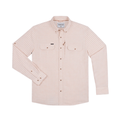 Poncho The Roux Poncho Red and Cream Plaid / M Men's Long Sleeve Button Down Shirts Rivers and Glen Trading Co