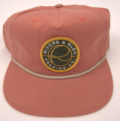R&G Rope Hat Salmon/Khaki Green Patch 256 Rivers & Glen Trading Co. Hats Salmon/Khaki/GreenPatch/256 Headwear Rivers and Glen Trading Co