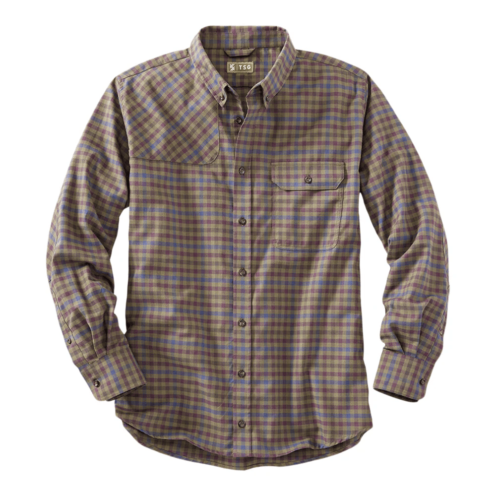 TSG King Charles Flannel Shooting Shirt TSG Olive Check / XXL Men's Long Sleeve Shooting Shirts Rivers and Glen Trading Co
