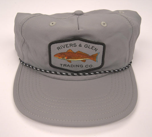 R&G Redfish Rope Hat Grey/Black Diamond Grey Redfish 256OC Rivers & Glen Trading Co. Hats Grey/Black/DiamondGreyRedfish/256OC Headwear Rivers and Glen Trading Co