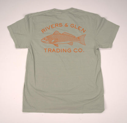 R&G Redfish Comfort Colors SS Pocket Tee Rivers and Glen Trading Co. Shirts Bay / XL Short Sleeve Tee Shirts Rivers and Glen Trading Co