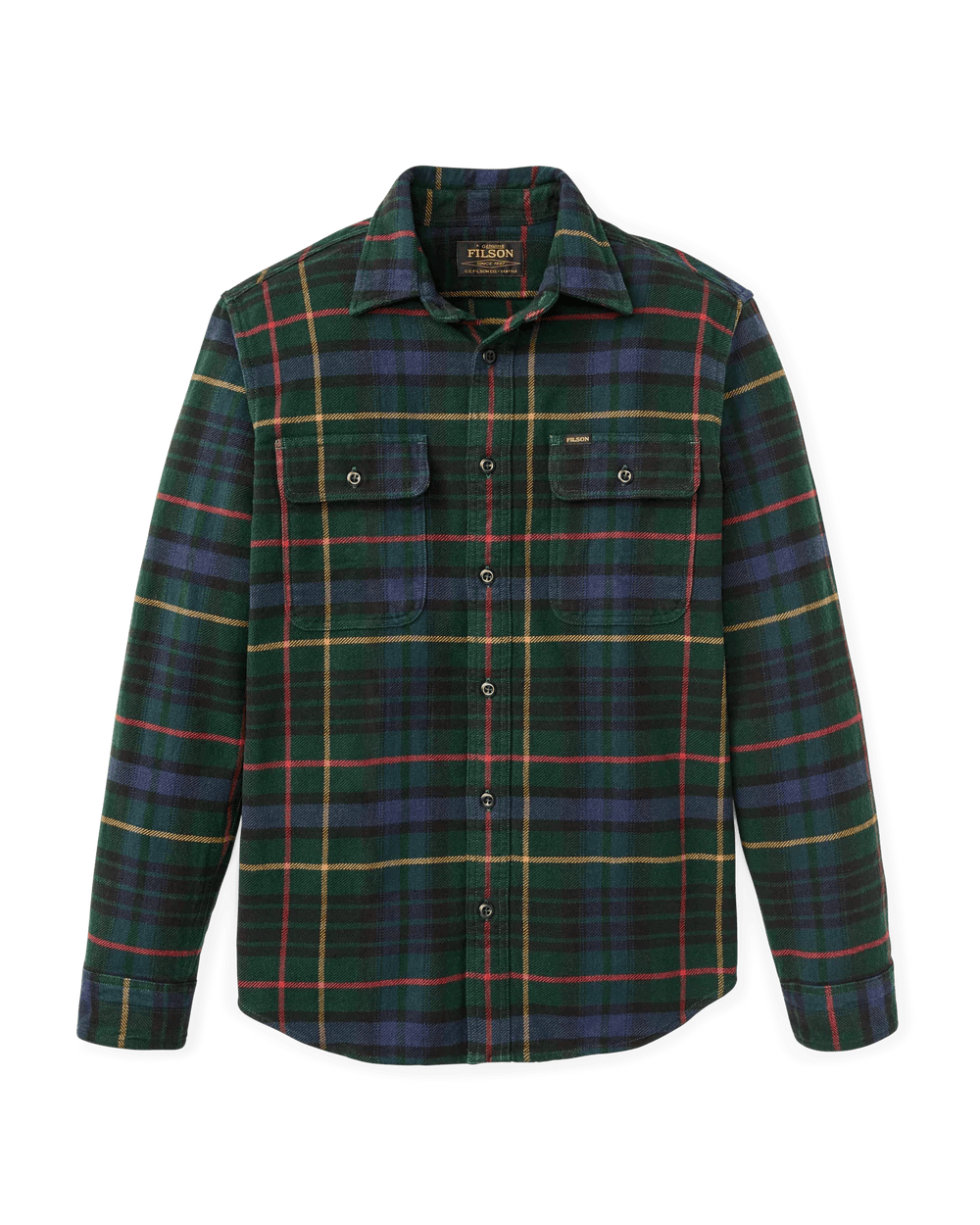 Filson Vintage Flannel Work Shirt Filson Green/Navy Plaid / XL Men's Long Sleeve Button Down Shirts Rivers and Glen Trading Co