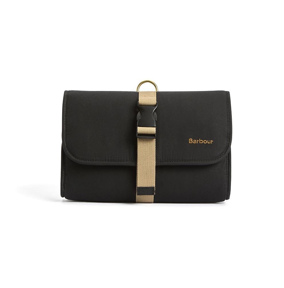 Barbour Transport Wax Hanging Washbag Barbour Black Washbag Rivers and Glen Trading Co