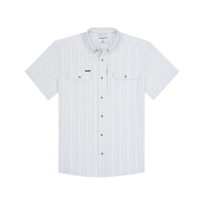 Poncho The Santa Rosa Poncho Light Grey and Green Plaid / M Men's Short Sleeve Button Down Shirts Rivers and Glen Trading Co