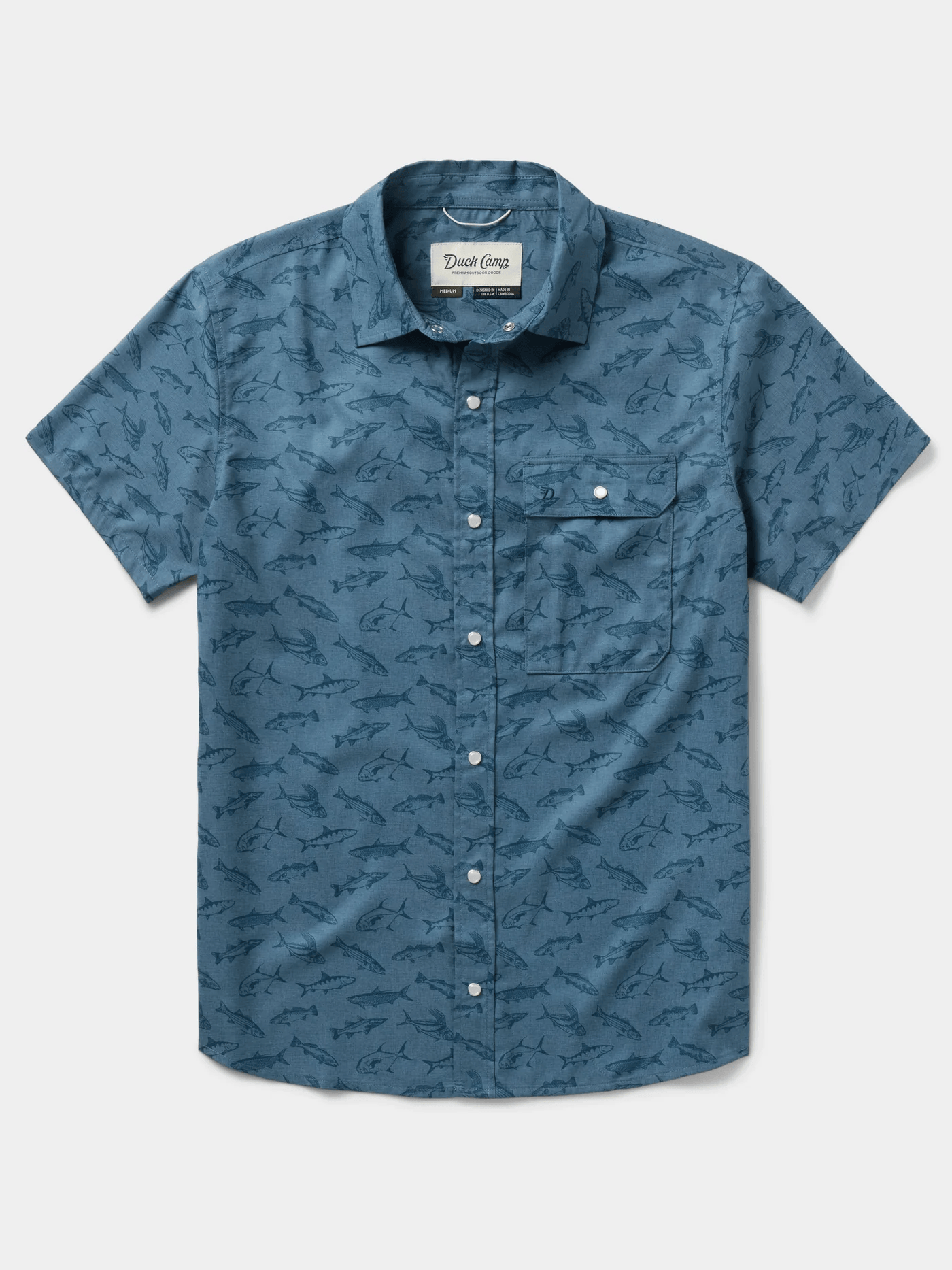 Duck Camp Men's Brrr Performance Shirt Short Sleeve Duck Camp Bering Sea Coastal Frenzy / XXL Men's Short Sleeve Button Down Shirts Rivers and Glen Trading Co