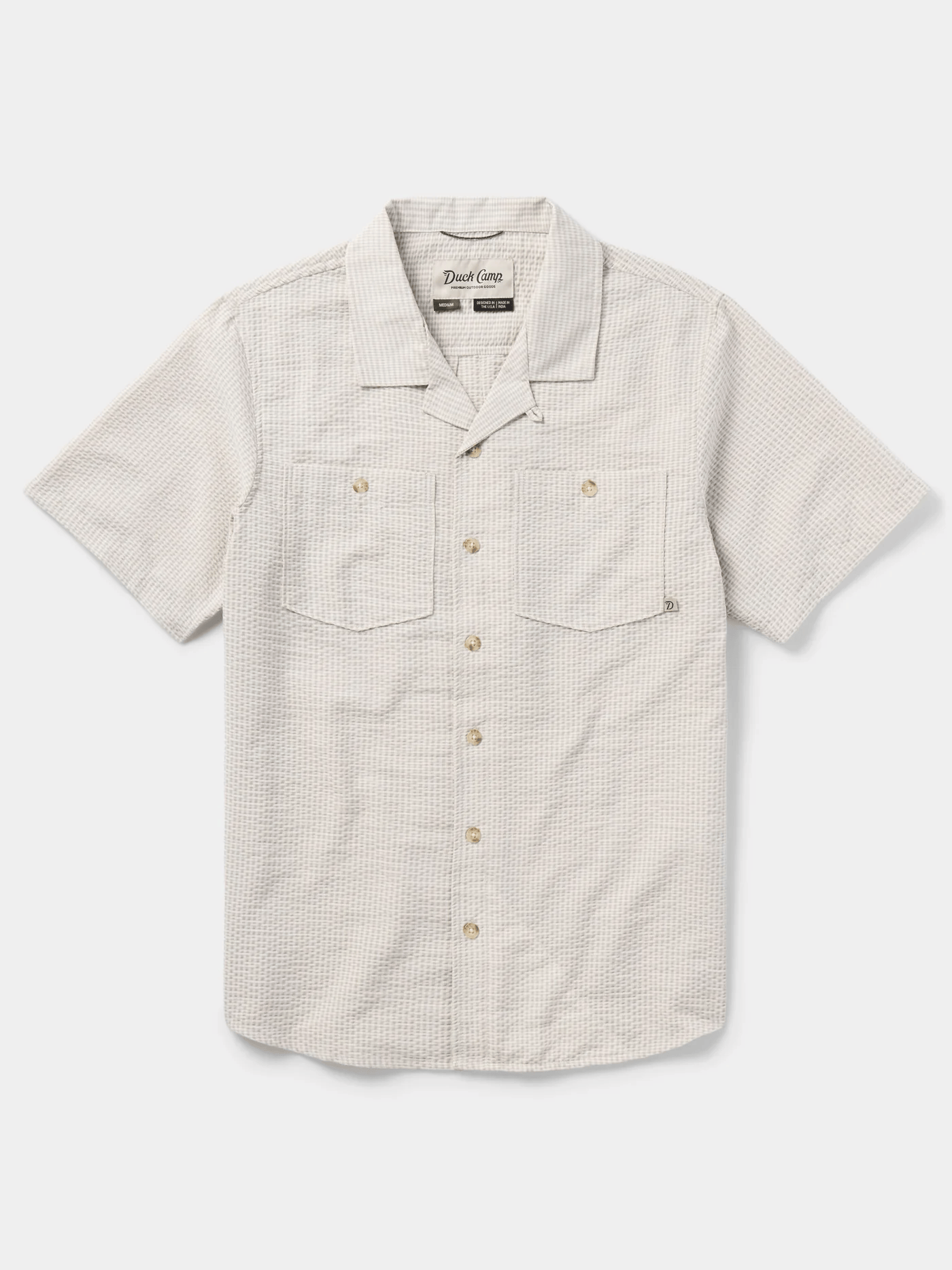 Duck Camp Men's Coastal Seersucker Shirt Short Sleeve Duck Camp Birch / XXL Men's Short Sleeve Button Down Shirts Rivers and Glen Trading Co