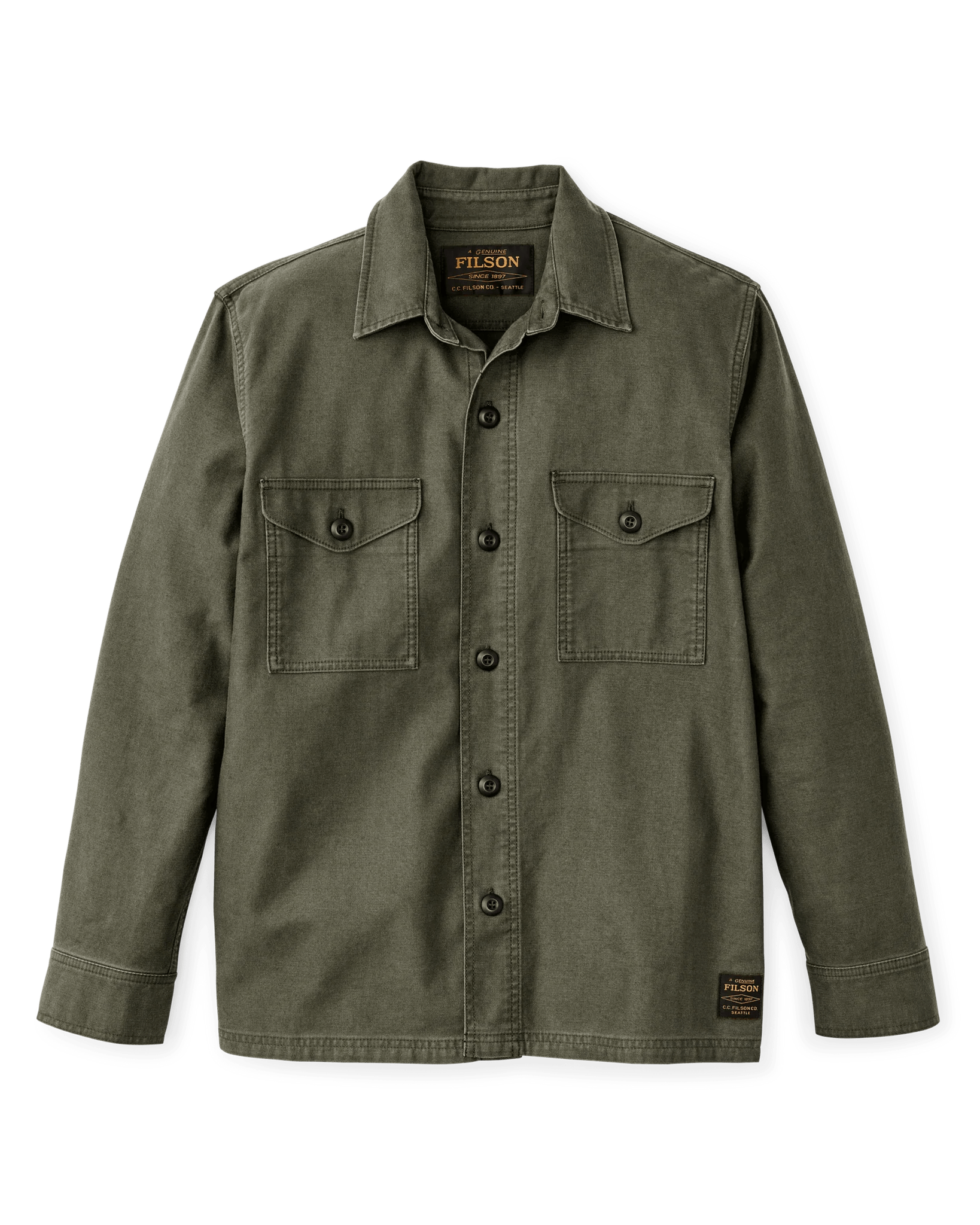 Filson Clarkston Jac-Shirt Filson Surplus Green / XL Men's Long Sleeve Button Down Shirts Rivers and Glen Trading Co
