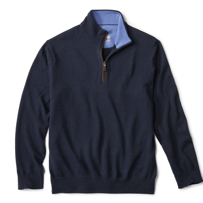 Orvis Merino Wool Quarter-Zip Sweater 2.0 Orvis Navy / XL Men's Sweaters Rivers and Glen Trading Co