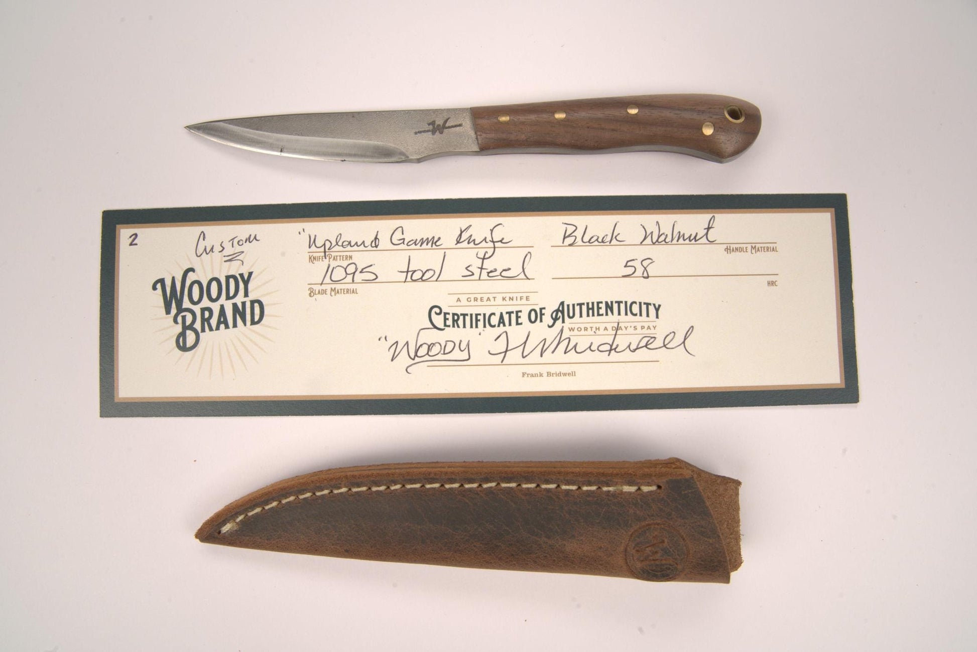 Woody Handmade Cutlery Upland Game Knife Woody Handmade Cutlery Black Walnut (2) Knives Rivers and Glen Trading Co
