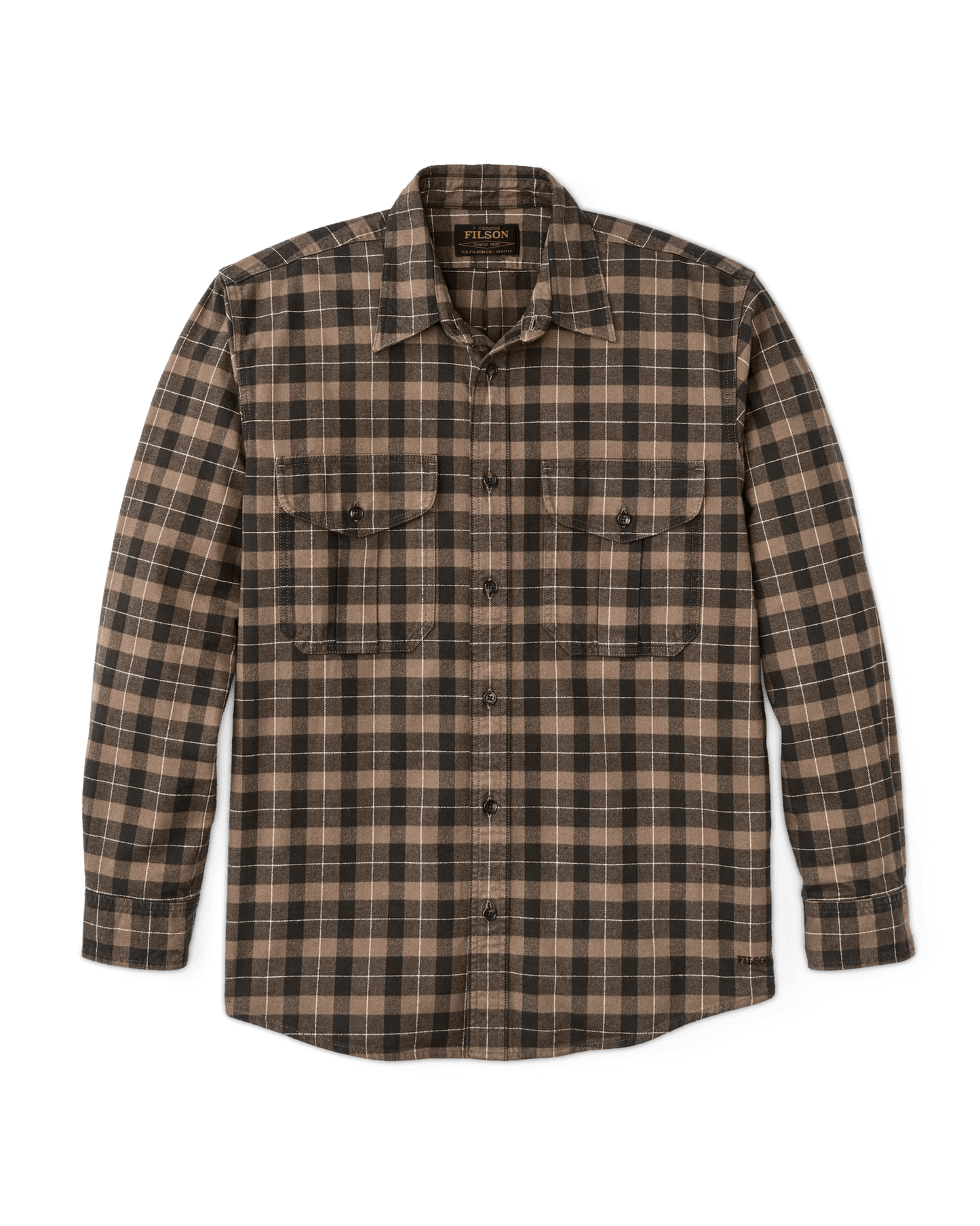 Filson Alaskan Guide Shirt Filson Light Brown/Peat/Multicolor Plaid / XXL Men's Long Sleeve Button Down Shirts Rivers and Glen Trading Co