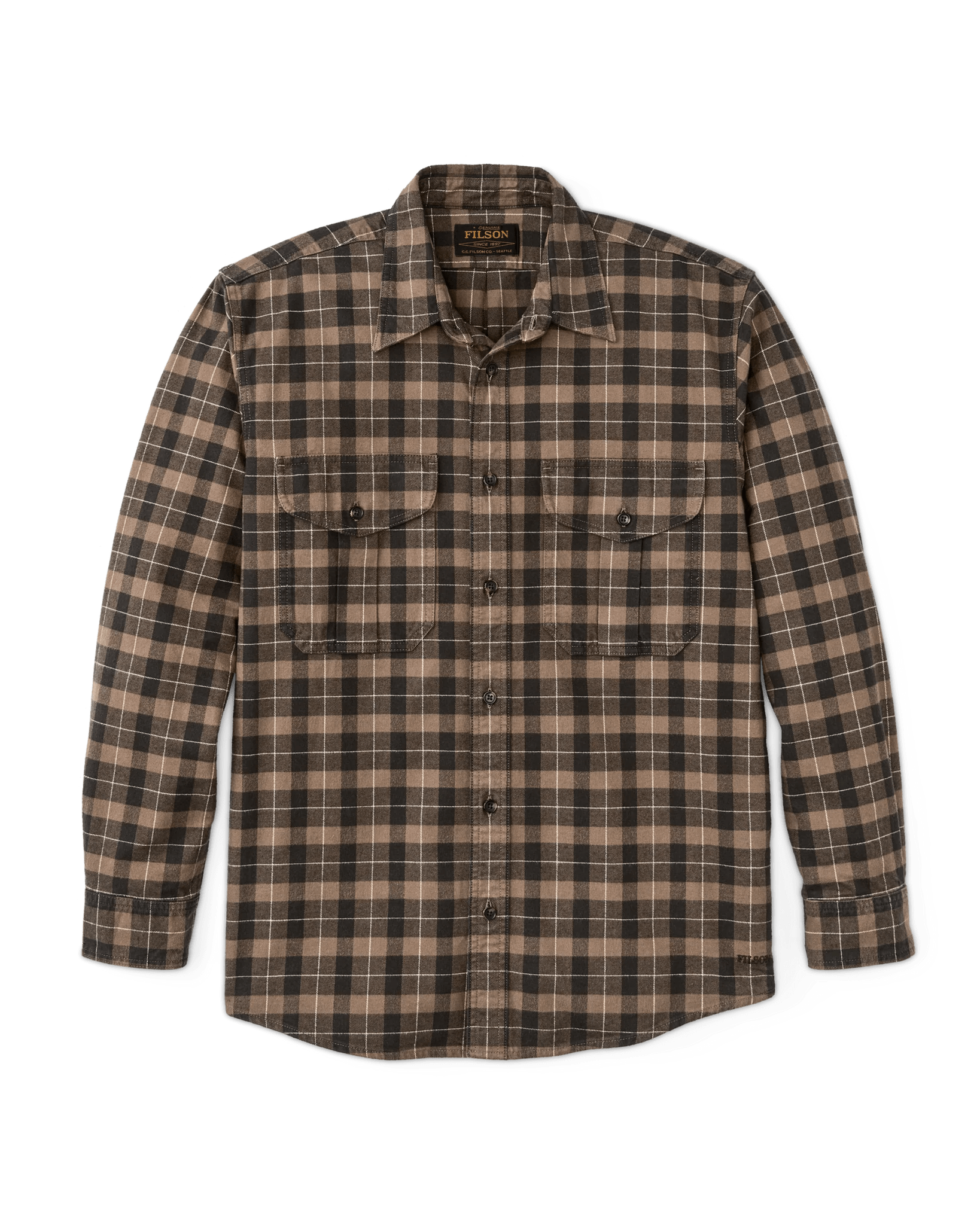 Filson Alaskan Guide Shirt Filson Light Brown/Peat/Multicolor Plaid / XXL Men's Long Sleeve Button Down Shirts Rivers and Glen Trading Co