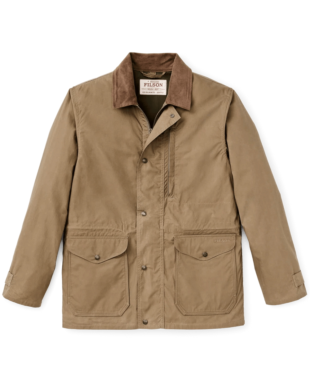 Filson Dry Wax Mile Marker Coat Filson Dark Beige / L Men's Jackets Rivers and Glen Trading Co