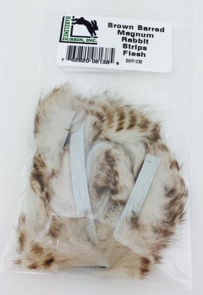 Hareline Brown Barred Magnum Rabbit Strips Hareline Dubbin Flesh Fly Tying Rivers and Glen Trading Co