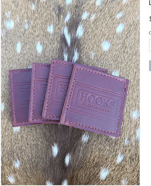 Hooks Crafted Leather Co. Latigo Coaster Set Hooks Crafted Leather Co. London Tan Bridle Coaster Glassware Rivers and Glen Trading Co