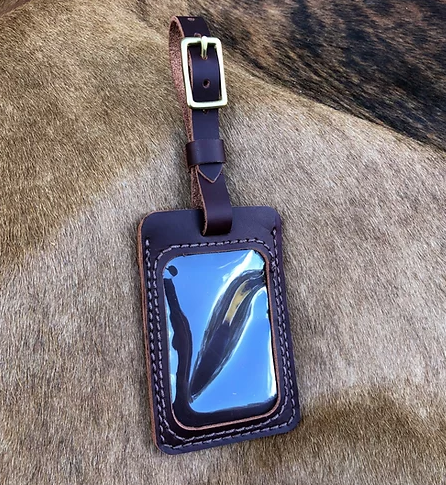 Hooks Crafted Leather Baggage Tag - Rivers & Glen Trading Co.