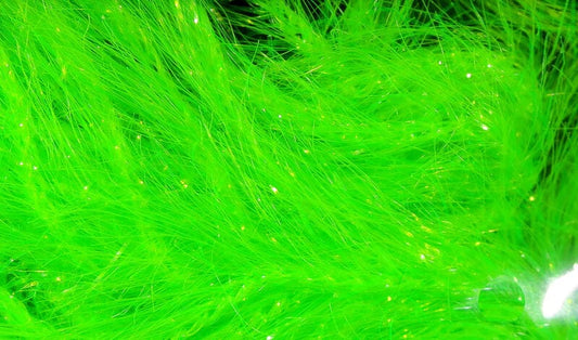 Medium Krystal Hackle Hareline Dubbin Fl. Chartreuse Fly Tying Rivers and Glen Trading Co